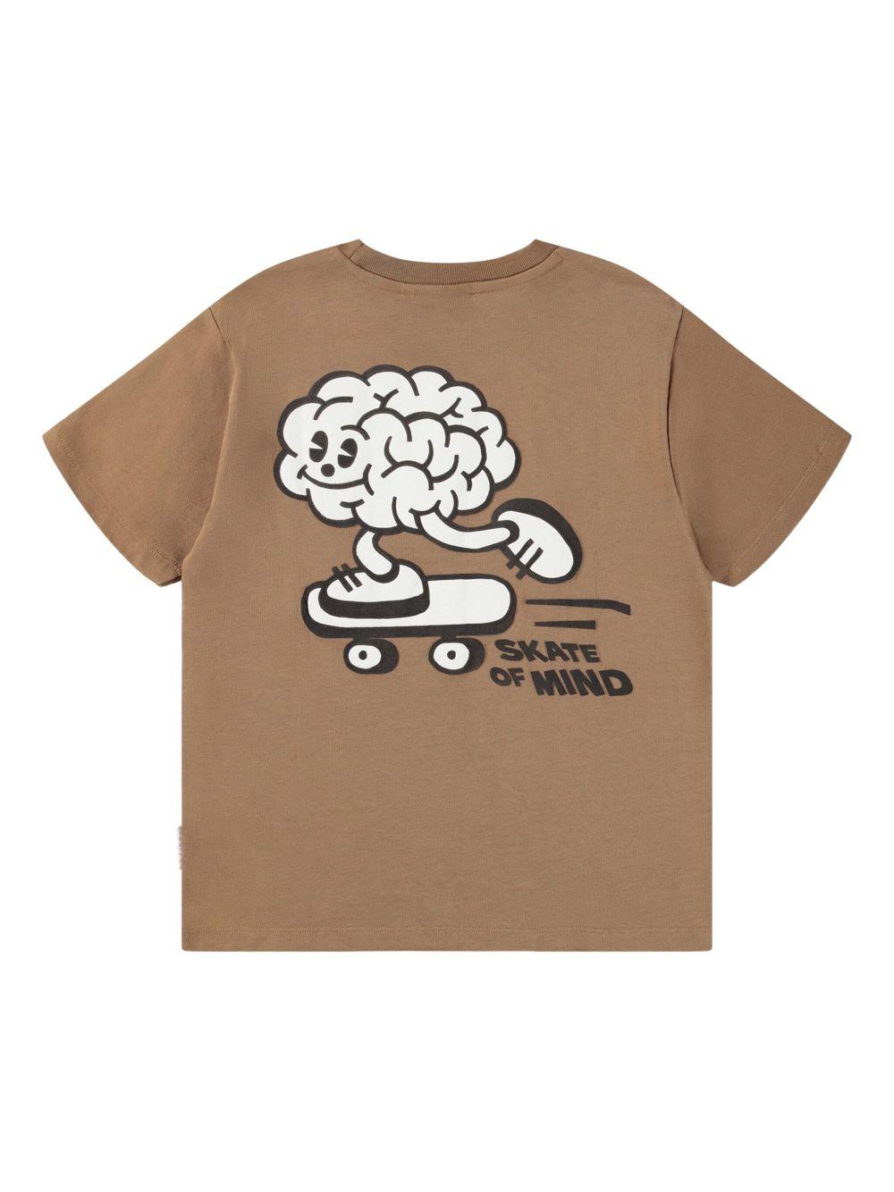 T-shirt per bambino Molo marrone con stampa grafica 1W25A212 5519 MOLO 