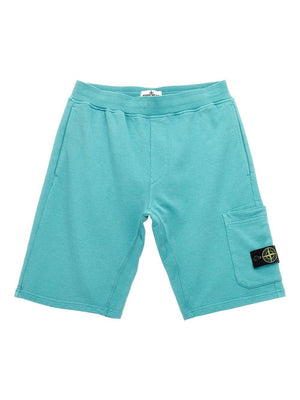 Bermuda per bambino Stone Island Junior azzurro con applicazione