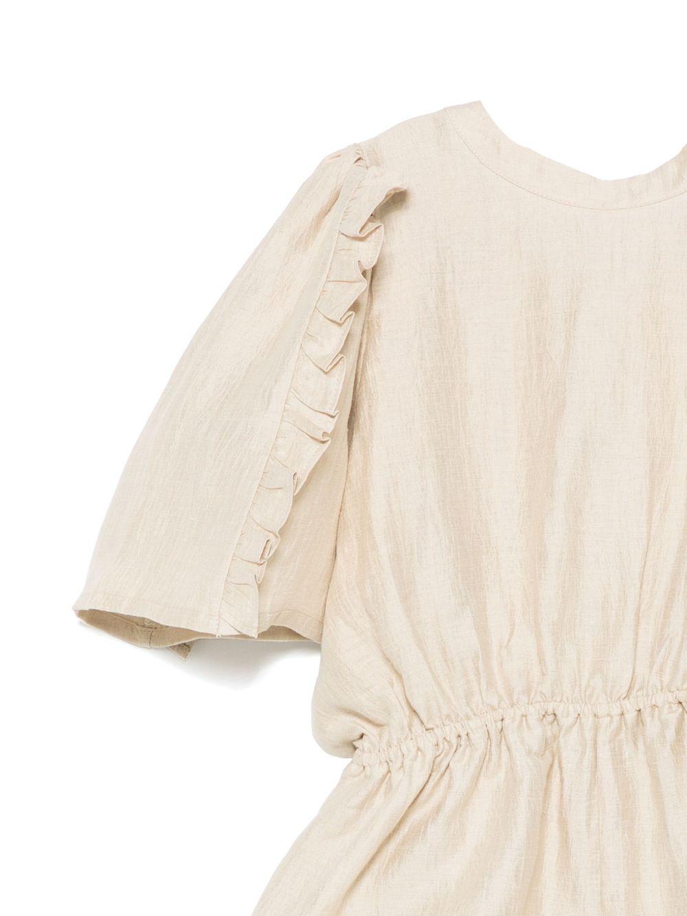 Tuta corta per bambina Donsje Femmie beige con dettagli con ruches 4092200 00007 DONSJE 