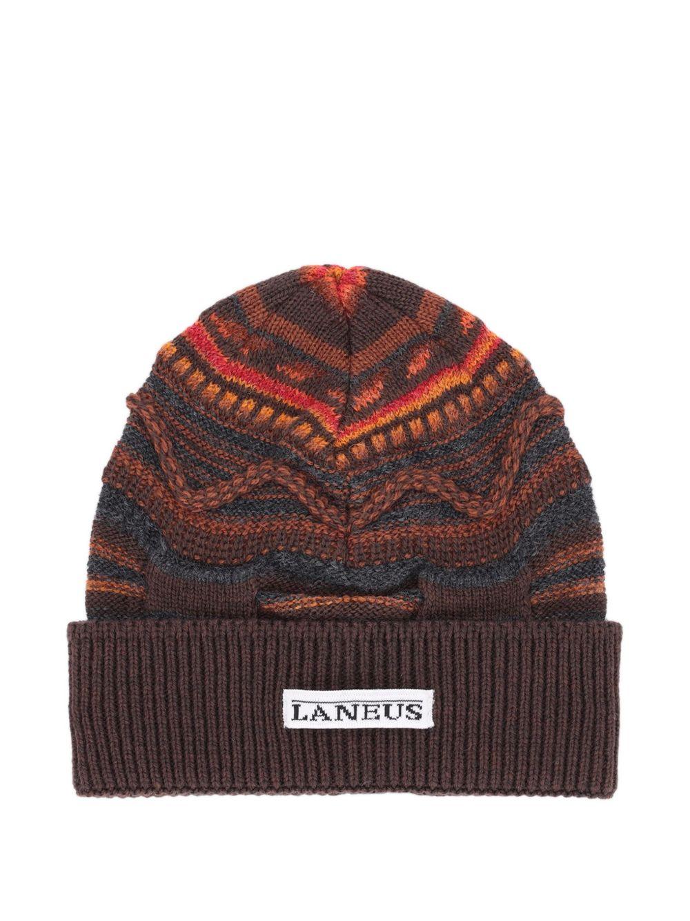 Berretto per bambino Laneus Kids marrone con fantasia F5LKJUHT059 920 LANEUS 