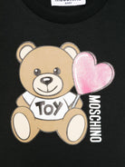 T-shirt con stampa Teddy Bear per neonata Moschino Kids nero con orlo dritto MDM03JLBA00 60100 MOSCHINO KIDS 