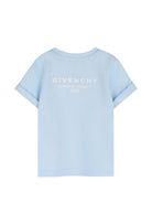 T-shirt per neonato Givenchy Kids azzurro con maniche risvoltate H31203 77L GIVENCHY KIDS 
