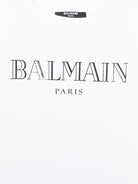 Abito modello t-shirt per bambina Balmain Kids bianco con decorazione logo BW1C01 Z2389 100NE BALMAIN KIDS 