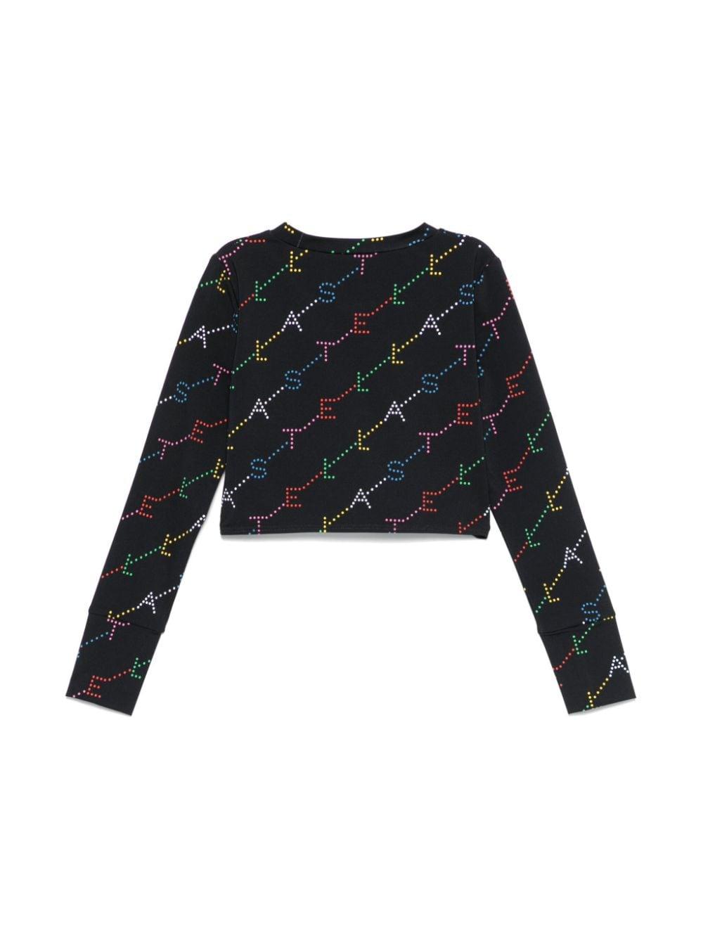 T-shirt con stampa per bambina Stella McCartney Kids nera con orlo dritto TV8C60 Z2027 930MC STELLA McCARTNEY KIDS 