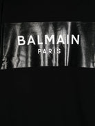 Felpa con stampa per bambino Balmain Kids nero con rifinitura a coste BV4Q80 Z0081 930BC BALMAIN KIDS 