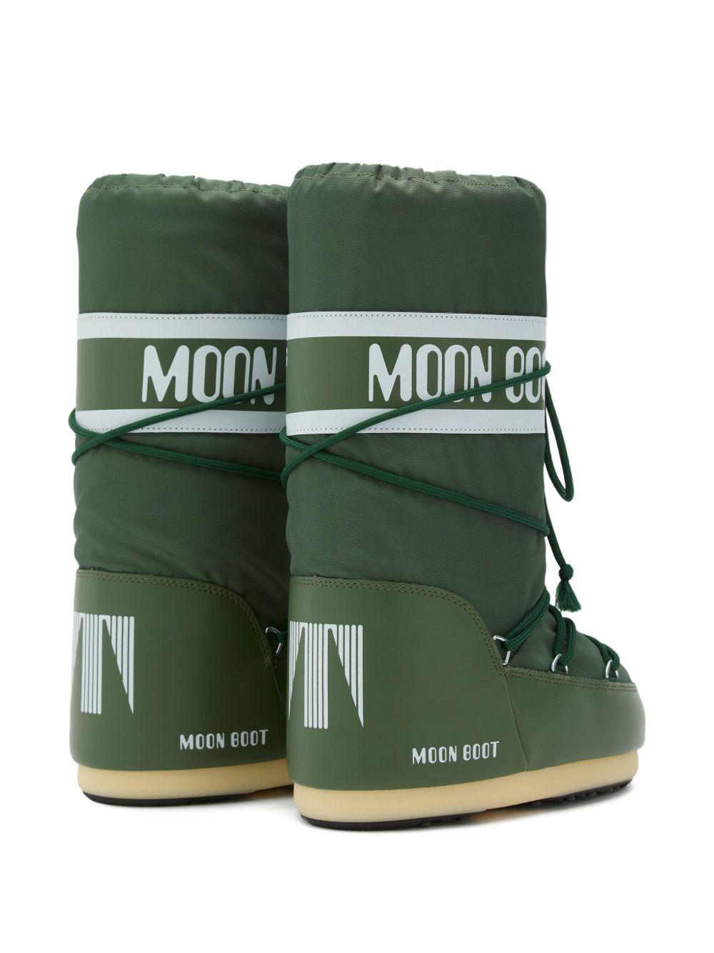 Stivali da neve Icon per bambini Moon Boot Kids verdi con fascia con logo 80D1400440 G016 MOON BOOT 
