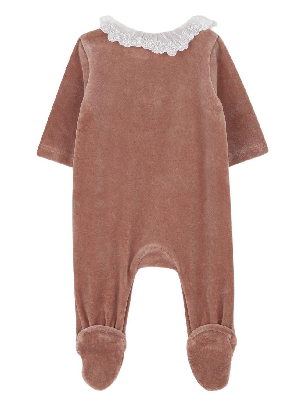 Tutina per neonata Chloé Kids rosa con colletto in pizzo C20775 N02 CHLOE' KIDS 