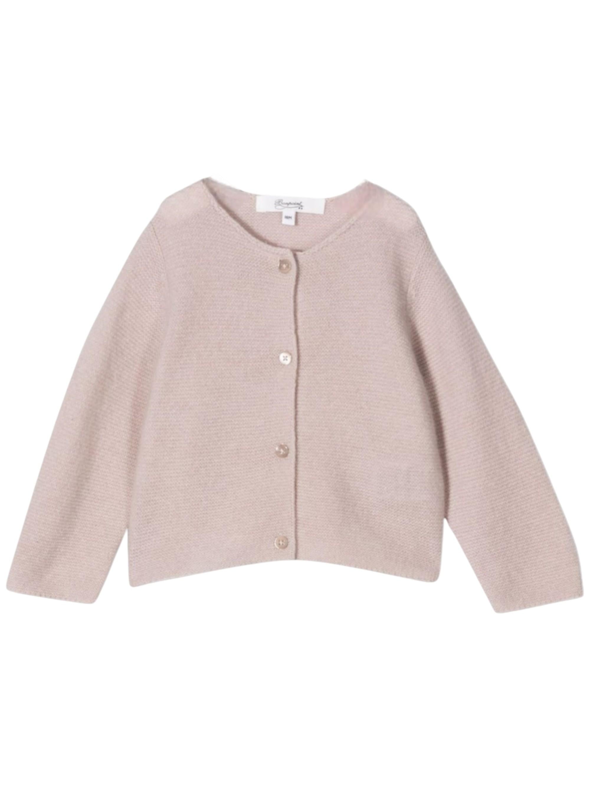 Cardigan per neonata Bonpoint beige con chiusura con bottoni PEBDA2620CA 009B BONPOINT 