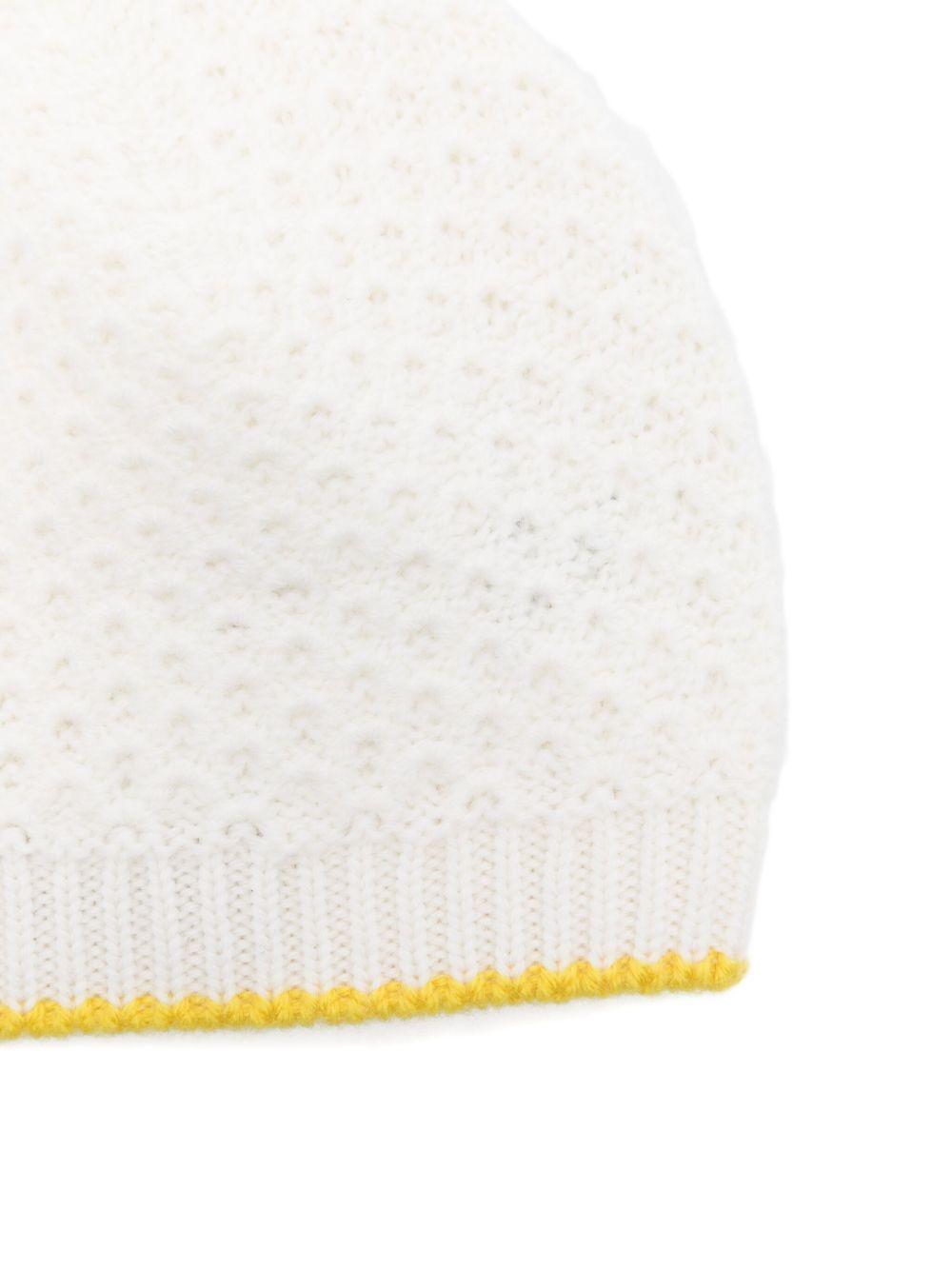 Berretto per neonati Gensami Kids bianco con finiture testurizzate CAP-APE-WE OFF WHITE GENSAMI 