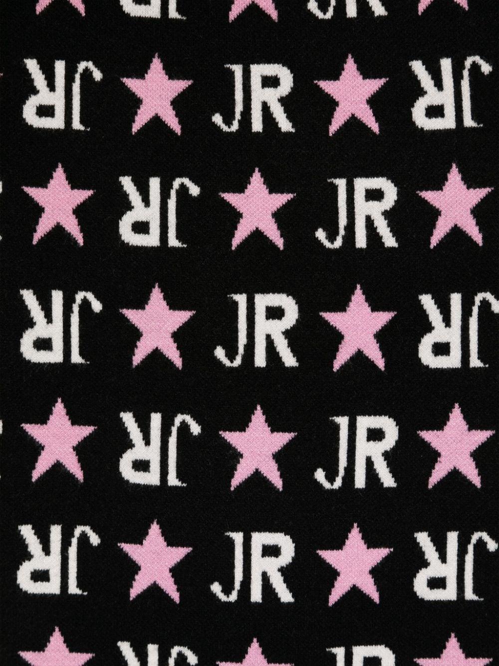 Abito con logo a intarsi per bambina John Richmond Junior nero con girocollo RGA24004VE STAR L.BLK/O-WHT/PNK JOHN RICHMOND JUNIOR 