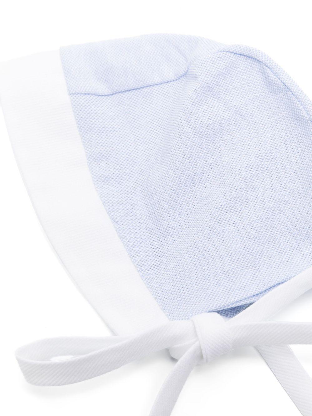 Cappello per neonata La Stupenderia azzurro con trama piquet e corona rotonda TBCP55 N04 LA STUPENDERIA 