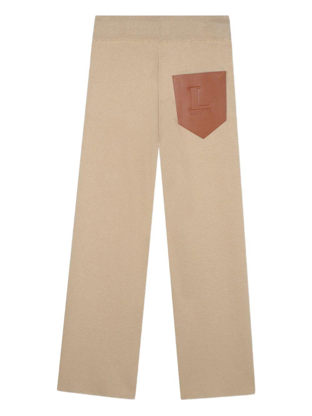 Pantaloni per bambina Lanvin Enfant beige con coulisse N30274 P51 LANVIN 