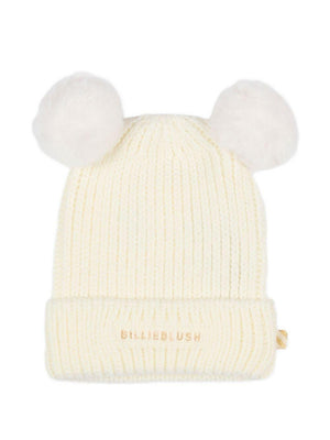 Billieblush white hat with pompom for girls
