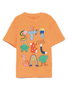 T-shirt per bambino Stella McCartney Kids arancione con stampa animazione TW8Q01 Z0434 442 STELLA McCARTNEY KIDS 