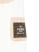 Pantaloni per neonati Fendi Kids bianco con tasca con logo sulla gamba BMF245 ADEH F1P2P FENDI KIDS 