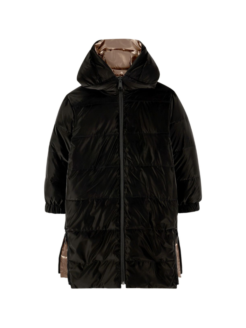 Piumino reversibile per bambina Karl Lagerfeld Kids nero con cappuccrio e spacchi laterali Z30603 M22 KARL LAGERFELD KIDS 