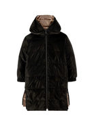 Piumino reversibile per bambina Karl Lagerfeld Kids nero con cappuccrio e spacchi laterali Z30603 M22 KARL LAGERFELD KIDS 