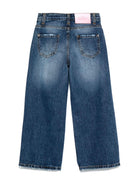 Jeans con toppa con logo per bambina John Richmond blu con effetto consumato RGA24126JE DENIM BLUE MEDIUM JOHN RICHMOND JUNIOR 