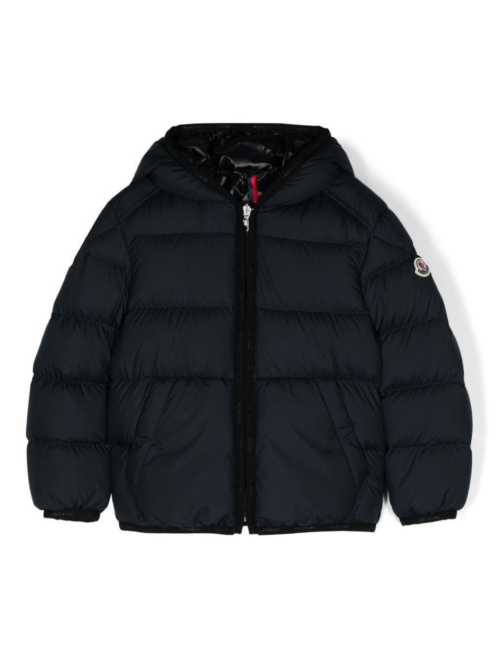 Giubbino Mattan per bambino Moncler Enfant blu con toppa con logo sulla manica J29541A00058 549SK 77G MONCLER ENFANT 