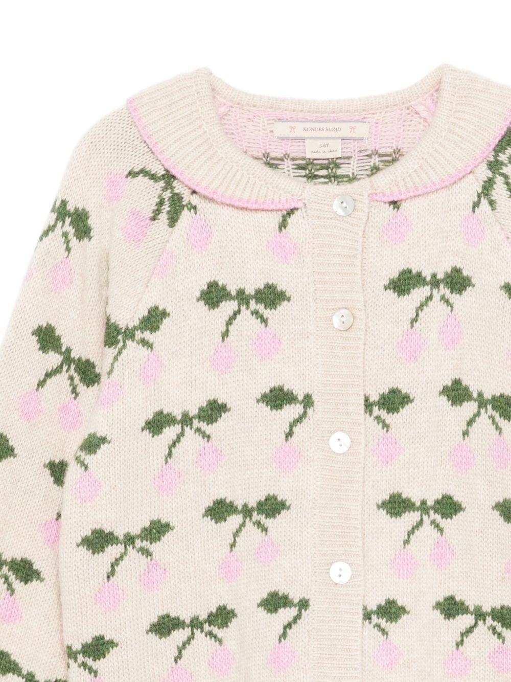 Maglione per bambina Konges Sløjd beige con ricamo ciliegie KS103712 P00005 KONGES SLOJD 