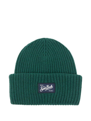 Berretto per bambino MC2 Saint Barth Kids verde con toppa con logo