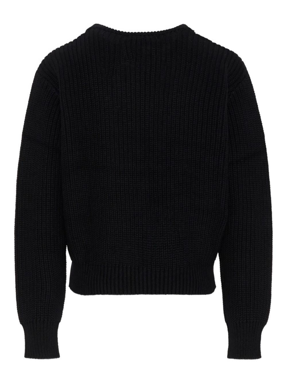 Maglione per bambino MSGM Kids nero con logo sul davanti F5MSJUJP090 110/38 MSGM KIDS 