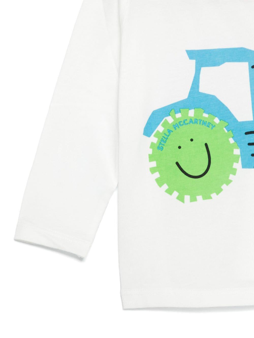 T-shirt con stampa illustrazione per neonato Stella McCartney Kids bianca con scollo rotondo TV8670 Z0434 186 STELLA McCARTNEY KIDS 