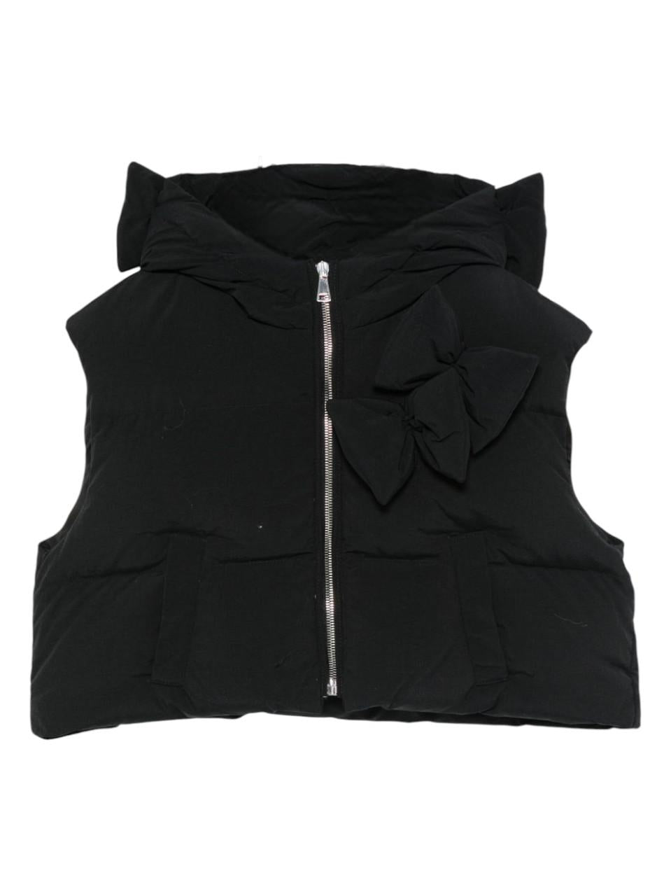 Gilet per bambina Simonetta nero con dettaglio fiocco SX2A17 N0294 930 SIMONETTA 