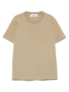T-shirt per bambino Stone Island Junior con ricamo con logo con orlo dritto K1S162100009S0050 V009A STONE ISLAND JUNIOR 