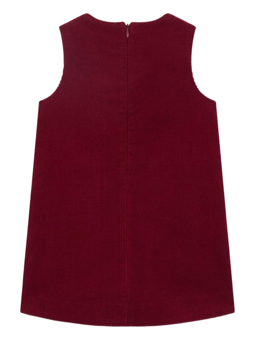 Abito per bambina Bonpoint rosso con texture a coste W05GDRW00054 053 BONPOINT 