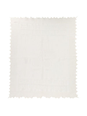 Bonpoint white baby blanket with embroidered logo