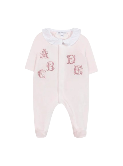 Tutina per neonata Tartine Et Chocolate rosa con lettere ricamate CB54120 31 TArtine & Chocolat 