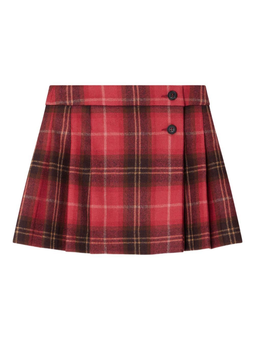 Gonna per bambina Bonpoint rossa con motivo tartan W05GSKW00030 352 BONPOINT 