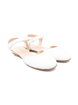 Ballerine per bambina Andrea Montelpare bianco in pelle con punta smussata