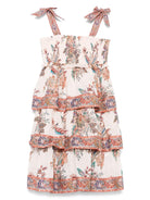 Abito per bambina ZIMMERMANN Kids Rhiannon beige con inserto con punto smock 8936DS S251 ZIMMERMANN KIDS 