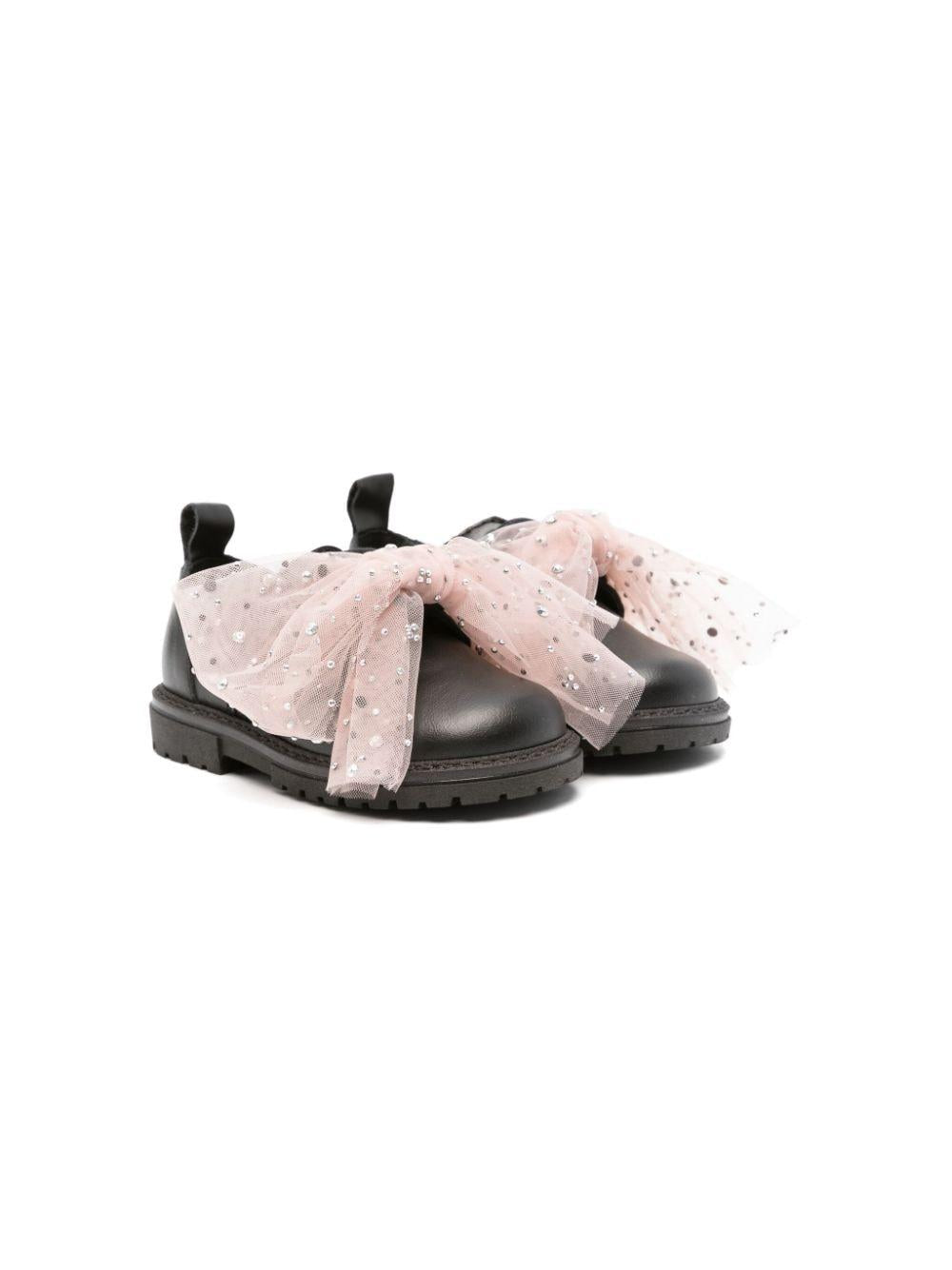 Sneakers per bambina Florens nero con fiocco rosa E7202 13W FLORENS 