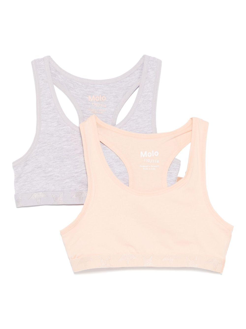 Set di 2 top per bambina Molo Jade grigio e beige con fascia elasticizzata 2NOSQ302 8529 MOLO 