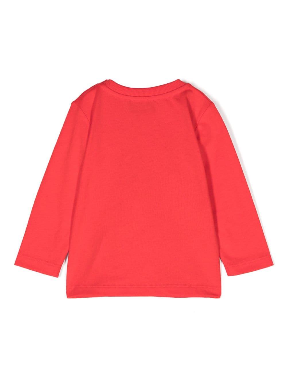 T-shirt per neonati Moschino Kids rosso con motivo Teddy Bear MSO00RLAA10 50109 MOSCHINO KIDS 