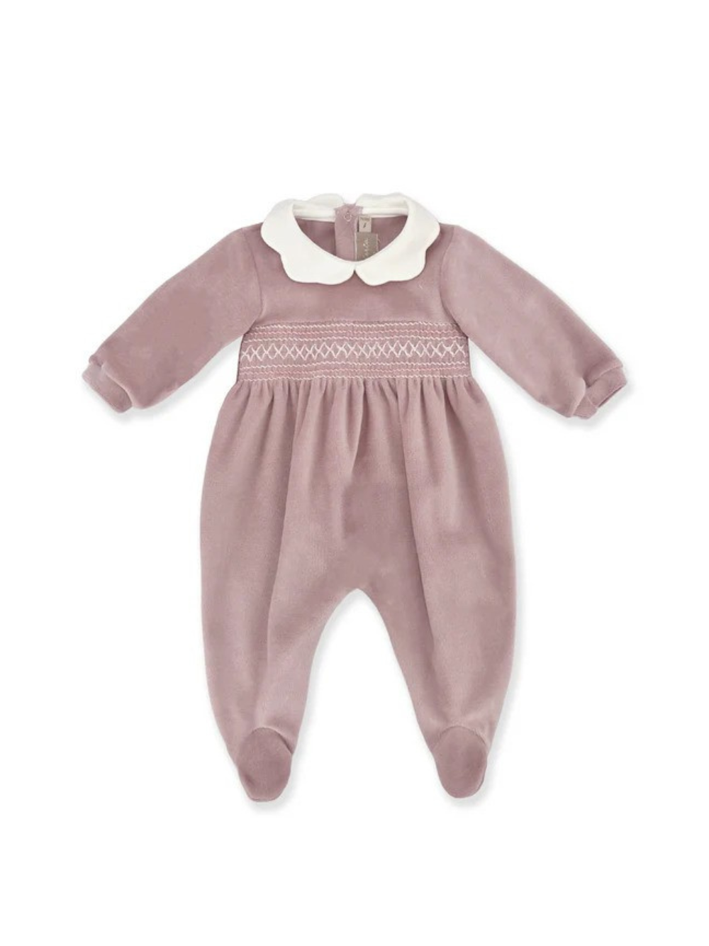 Tutina per neonata La Stupenderia rosa con colletto alla Peter Pan 1TBTT14 L23 LA STUPENDERIA 
