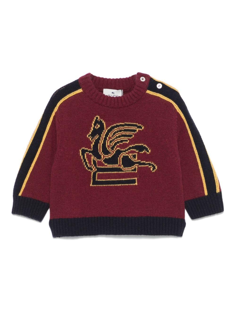 Maglione per neonato ETRO KIDS bordeaux con motivo Pegaso GV9500 Z2498 428 ETRO KIDS 