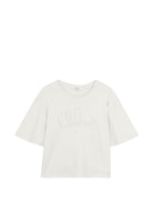 T-shirt per bambina Chloé Kids bianca con logo ricamato C20858 117 CHLOE' KIDS 