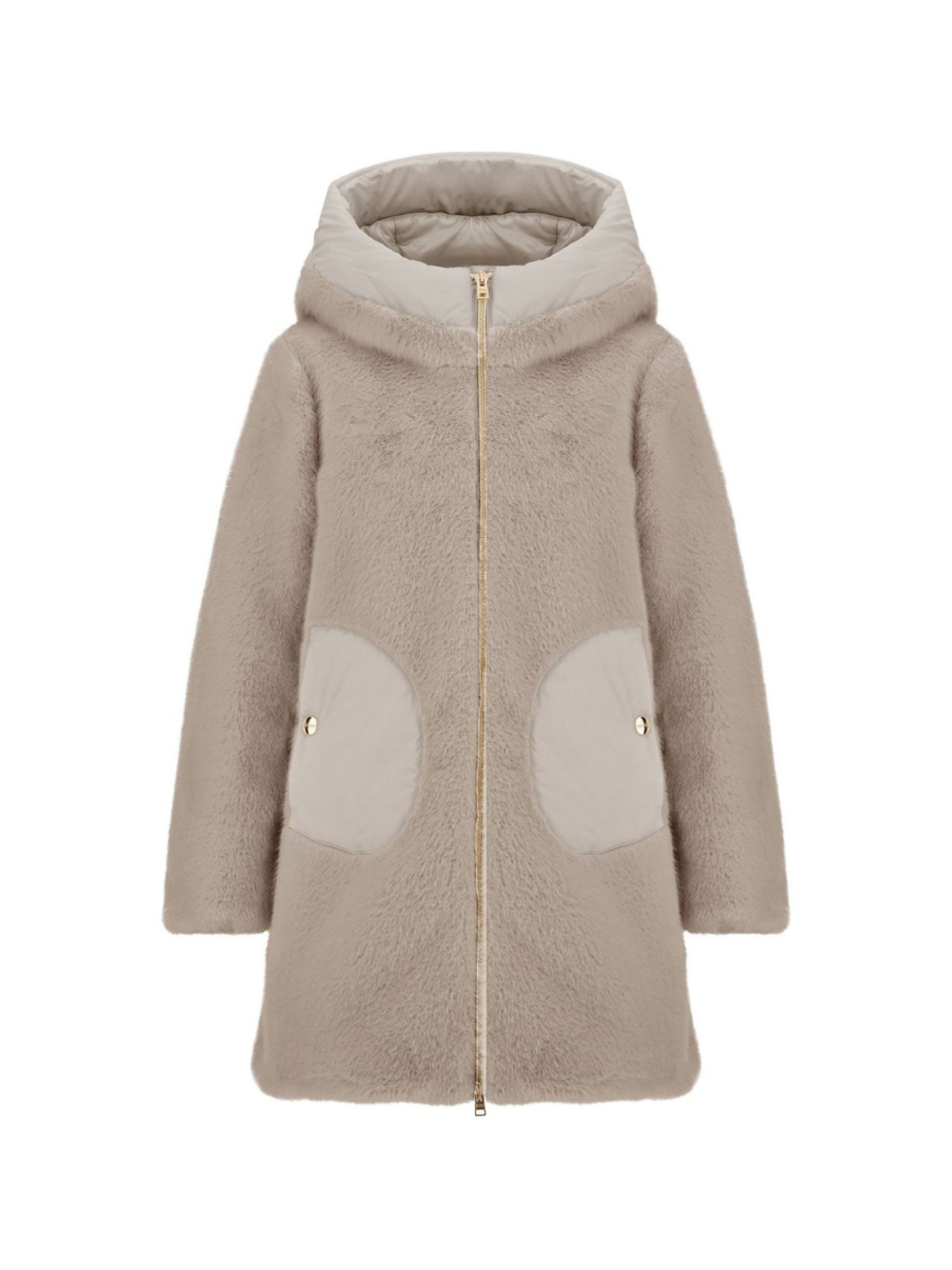 Cappotto per bambina Herno Kids beige con pelliccia sintetica GC000058G12630 1985 HERNO KIDS 