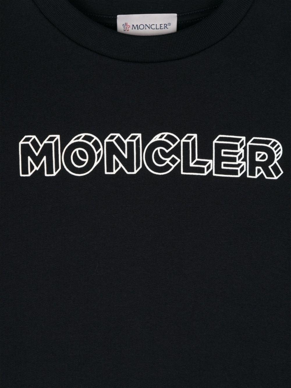 Felpa con stampa per bambino Moncler Enfant blu con trama jersey J29548G00028 899PS 778 MONCLER ENFANT 
