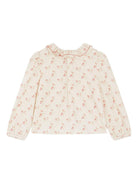 Blusa per bambina Bonpoint beige con stampa all-over W05GBLW00025 524 BONPOINT 