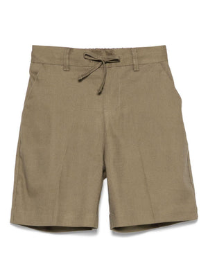 Paolo Pecora Kids Green Drawstring Bermuda Shorts for Boys