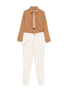 Completo tre pezzi per bambino Colorichiari beige gessato con doppiopetto MJ507991 4776 28 COLORICHIARI 