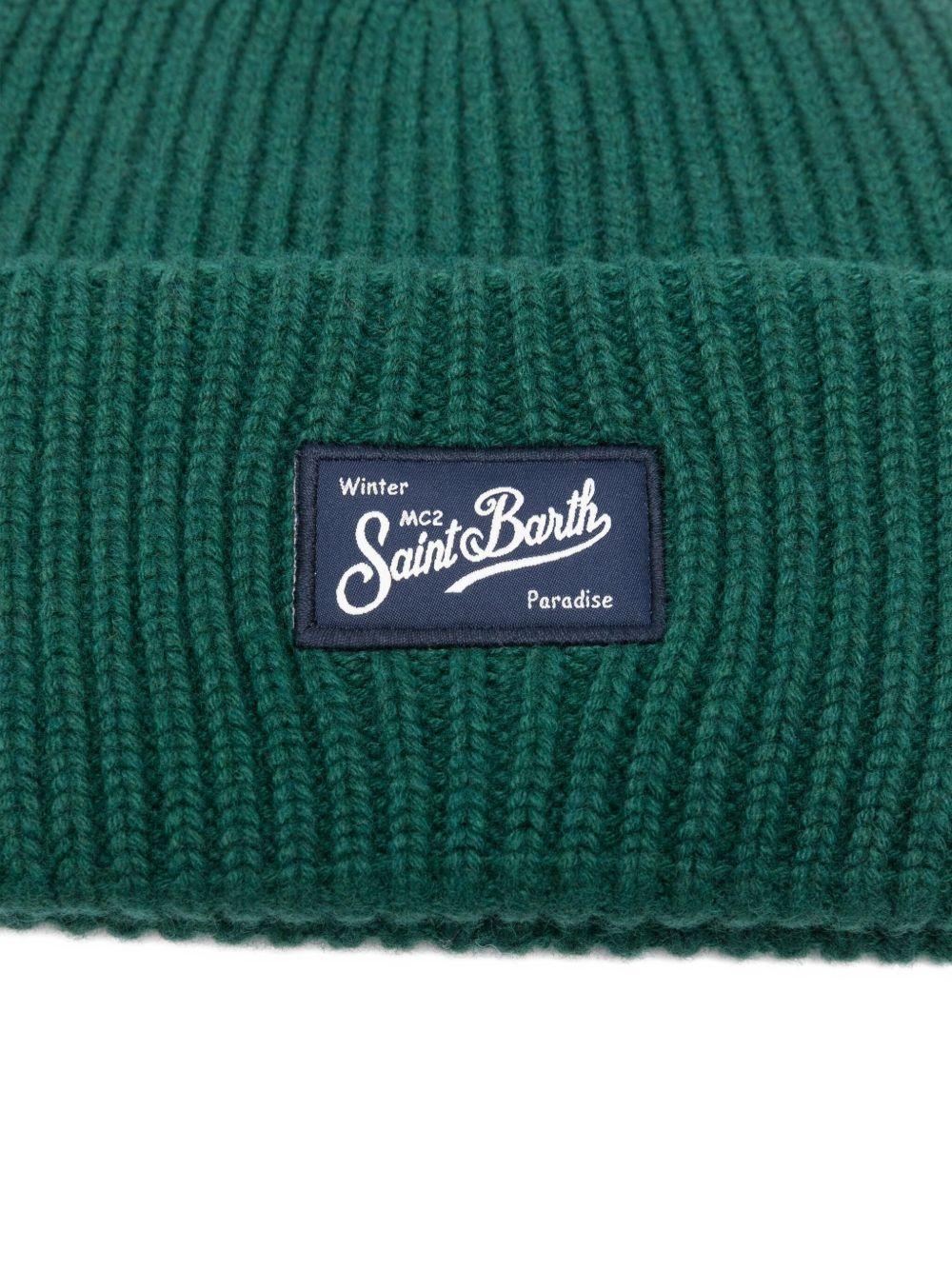Berretto per bambino MC2 Saint Barth Kids verde con toppa con logo BRR0001 02305I MC2 ST. BARTH KIDS 