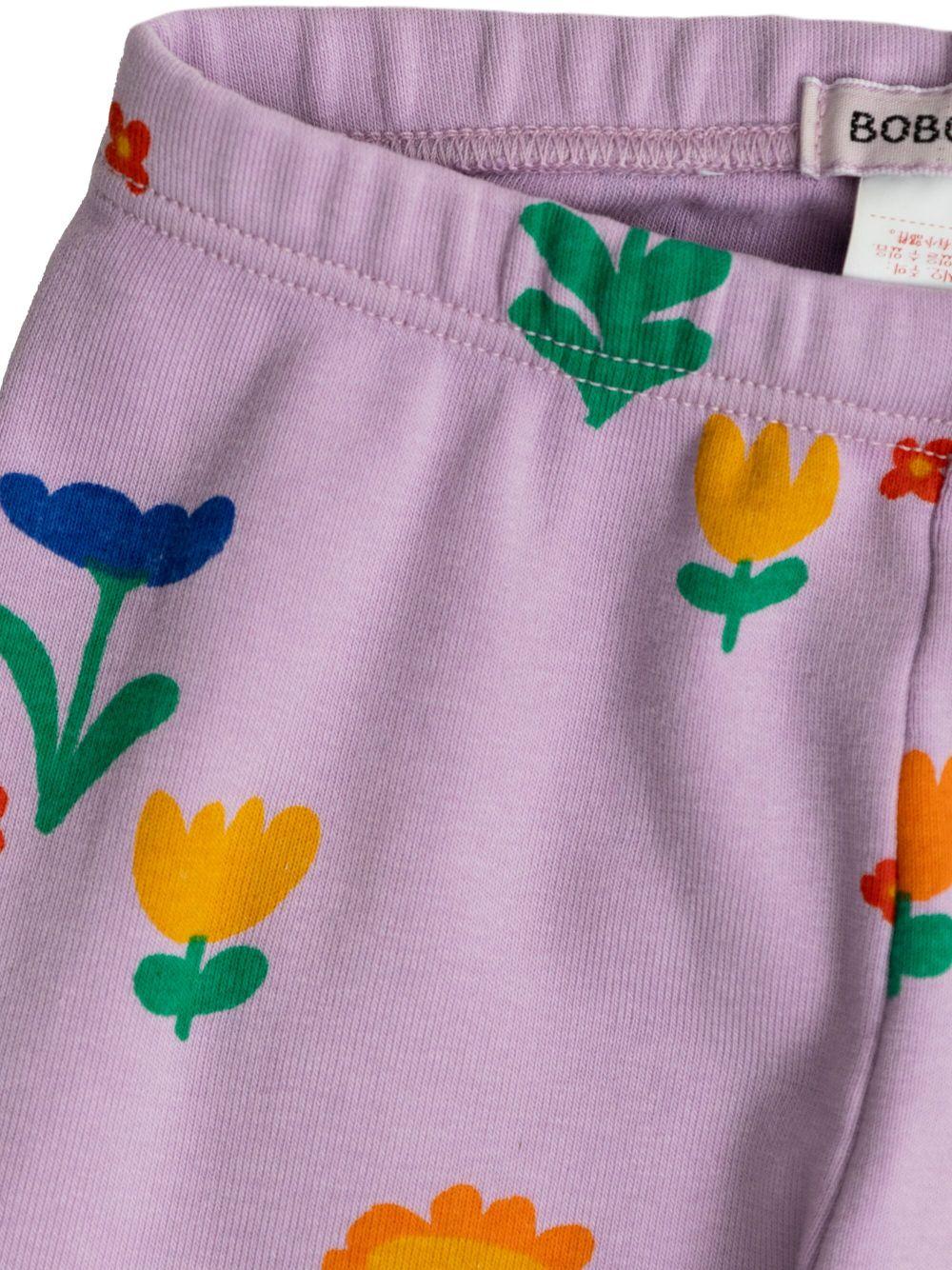 Leggings per neonata Bobo Choses Garden Party lilla con stampa con fiori all-over B125AB055 551 BOBO CHOSES 
