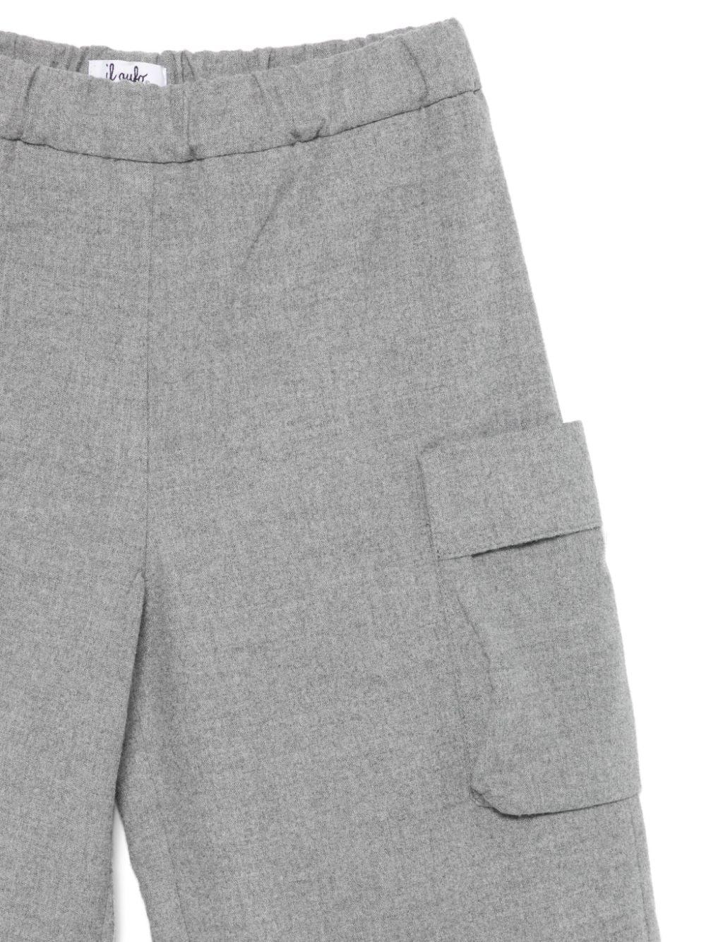 Pantaloni a palazzo per bambina Il Gufo grigio con vita elasticizzata A24PL432W0003 072 IL GUFO 