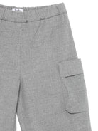 Pantaloni a palazzo per bambina Il Gufo grigio con vita elasticizzata A24PL432W0003 072 IL GUFO 